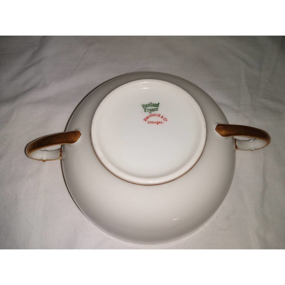 Haviland France two handled bullion bowls and saucers (set of 5) - Picture 6 of 6